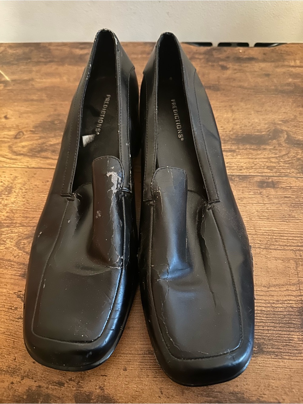 Perceptions Black Square-Toe Slip-On Flats